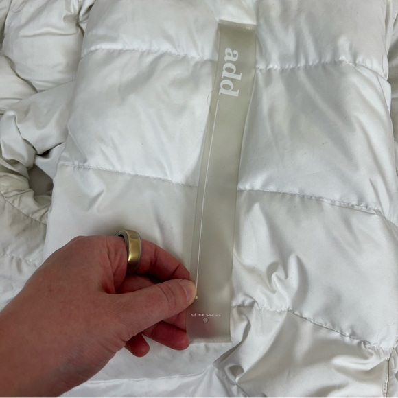 Add Down Revolve Puffer Coat White Jacket Size 2 - Picture 13 of 13